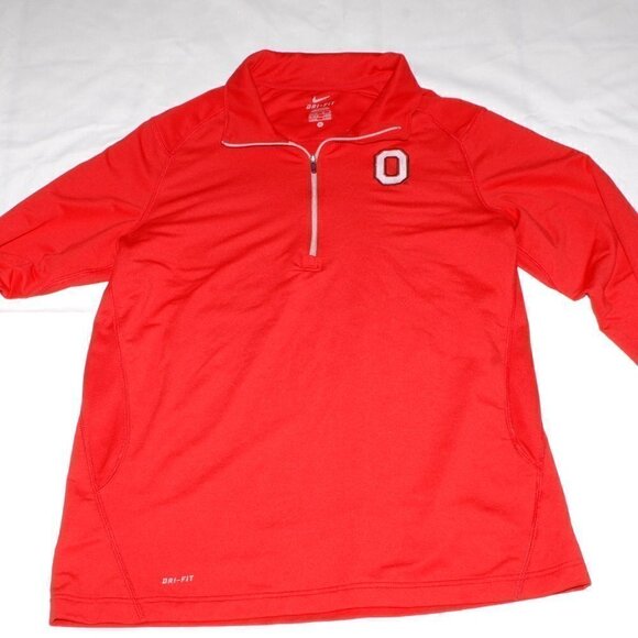 Nike Dri-fit Womens Ohio State Buckeyes Large Scarlet Long Sleeve Athletic Shirt - Picture 1 of 6